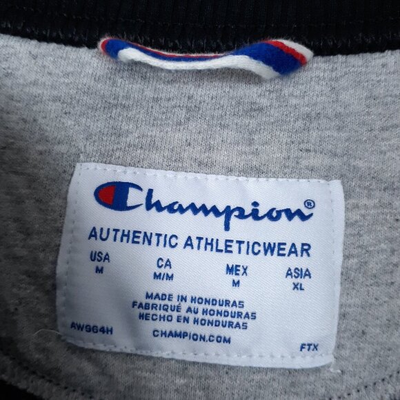 Champion Mens Sweatshirt M Logo Black Fleece 245 - Picture 3 of 5